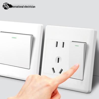 86 Type Concealed Single-Gang Electrical Switch and Socket Panel with Five-Hole Design