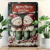Vintage One Piece Snowman Tin Metal Wall Sign Christmas Holiday Home Decor