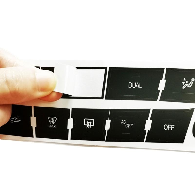 AC Button Repair Sticker Strong PVC Component Easy Installation Air Conditioner Button Cover Quick Fixing for Vehicle