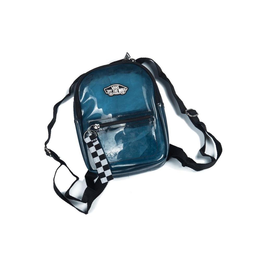 Vans White Blue Semi-Transparent Checkerboard Jelly Backpack Women Backpack VN0A5DODZEI