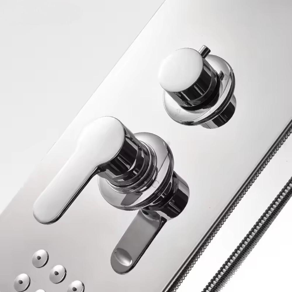 Shower Panel Tap with Hydromassage - Nickel-plated