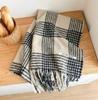Retro plaid Japanese and Korean atmosphere plaid scarf women's plaid series contrasting color warm shawl student scarf