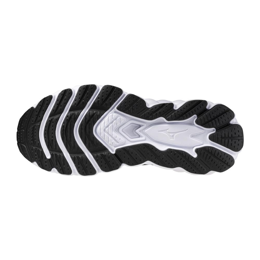Mizuno Wave Sky 8 Running Shoes for Thick Black x Light Gray x White Jogging, Marathon, Training, Sports, Lightweight, Resilient, Sole, Men's,