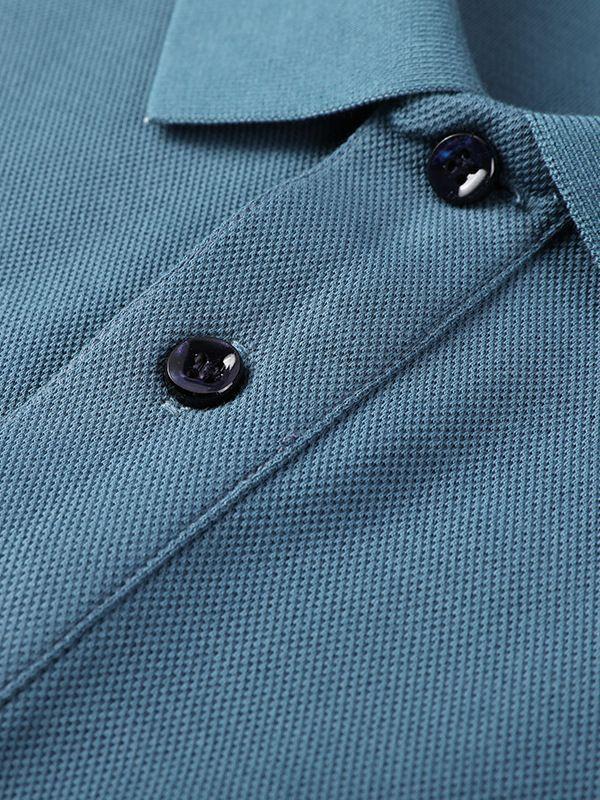 Fall Men's Long Sleeve Polo Shirt Men's Fashion Casual New Style Lapel Cotton Solid Color Men's T-shirt