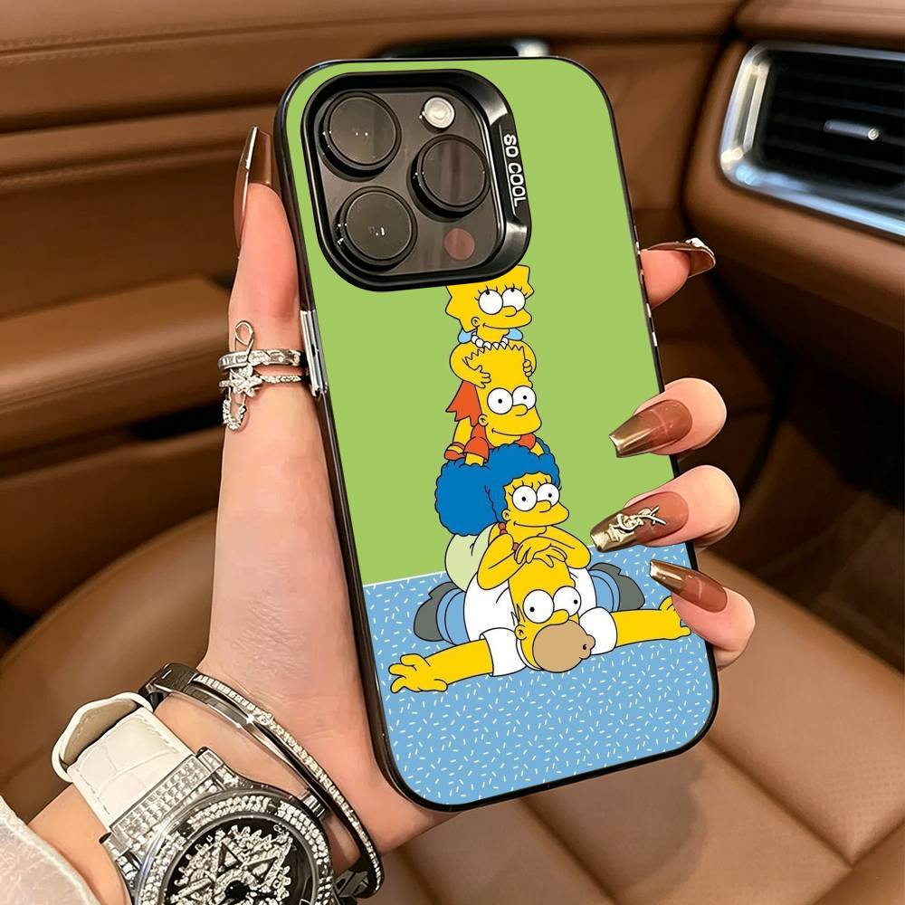 S-Simpsons C-Cartoon Phone Case For IPhone17 16 11 12 13 14 15 16 Pro Max Plus Cover Colored Silver Funda Bumber