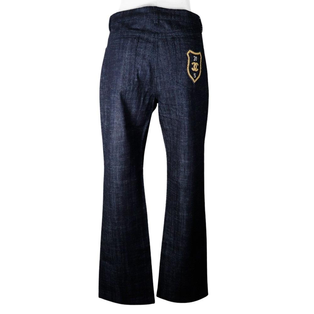 Chanel Wappen Denim Pants P25298V16033 05C Indigo Cotton Women Used