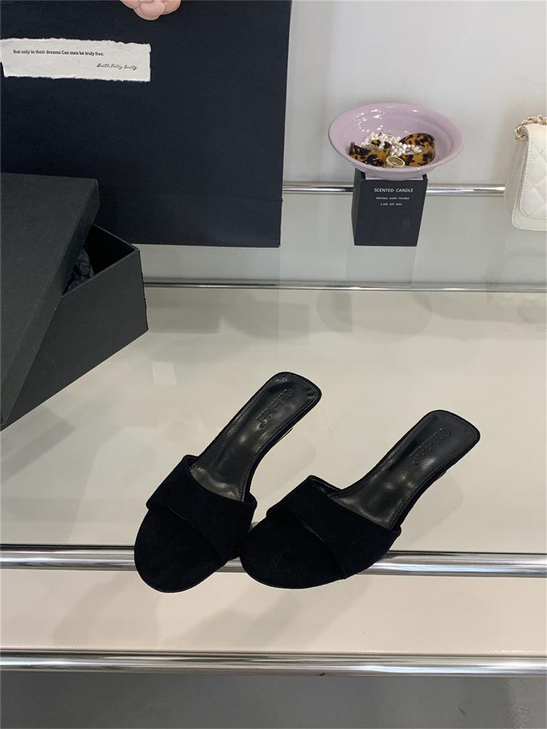 2025 Summer New Fashionable Versatile Niche Design Sense Retro Wedge Heel Sandals Square Head Open Toe High Heel Cool Slippers