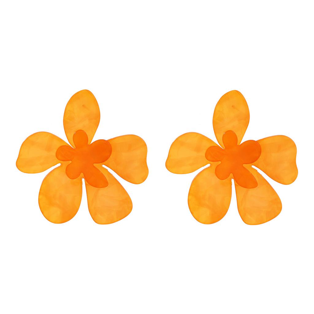 Summer Colorful Oversize Flower Earrings for Woman Decoration New Temperament Acrylic Geometric Dangle Earrings Trend Jewelry