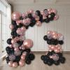 114 st Roséguld Svart Konfetti Ballonggirlang Set Födelsedagsfest Uppträdande Firande Examen Bröllop Årsdag Dekoration