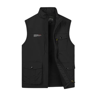 Men's Autumn and Winter Warm Vest Multi-pocket Fishing Outdoor Waterproof and Windproof Vest Multi-functional Silhouette Vest