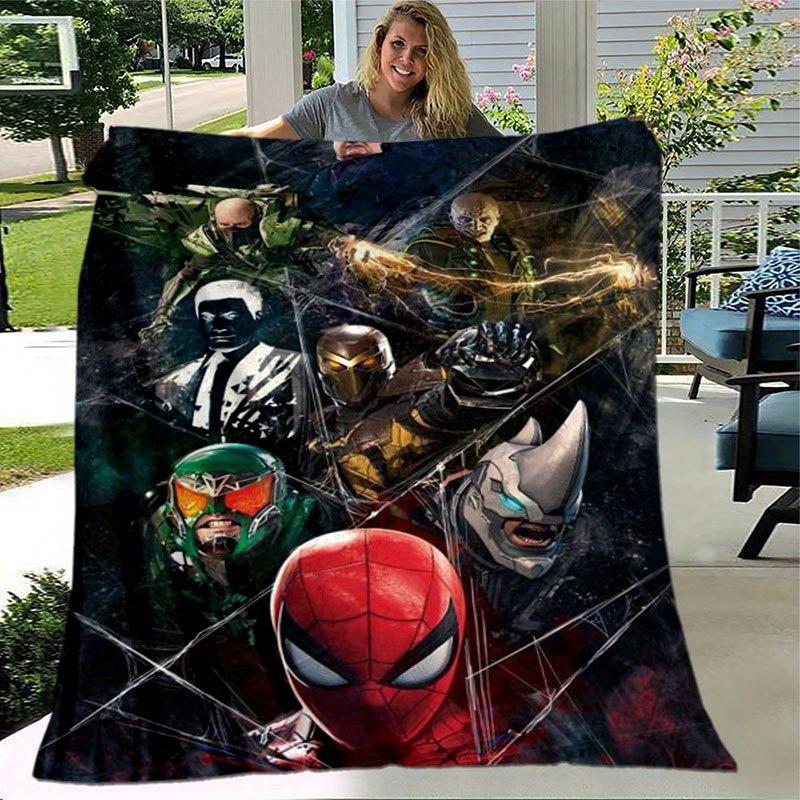 Spider-man Cute Printed Blanket Rectangular Soft Comfortable Modern Style Polyester