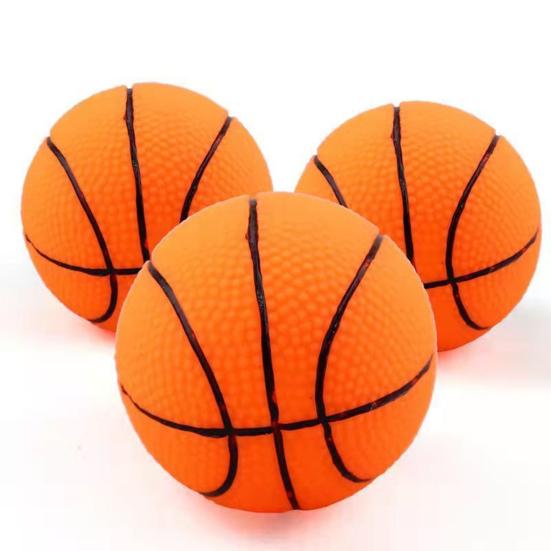 Pet Chew Toy Simulated Basketball Shape Bite-Resistant Molar Teeth Cleaning Dog Toy Interactive Soft Sound Boredom Relief Pet Toy