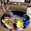 1pc Anime Design Round Carpet for Office Chair Mat, Non-Slip Rug Suitable for Home Decor, Living Room, Bedroom
