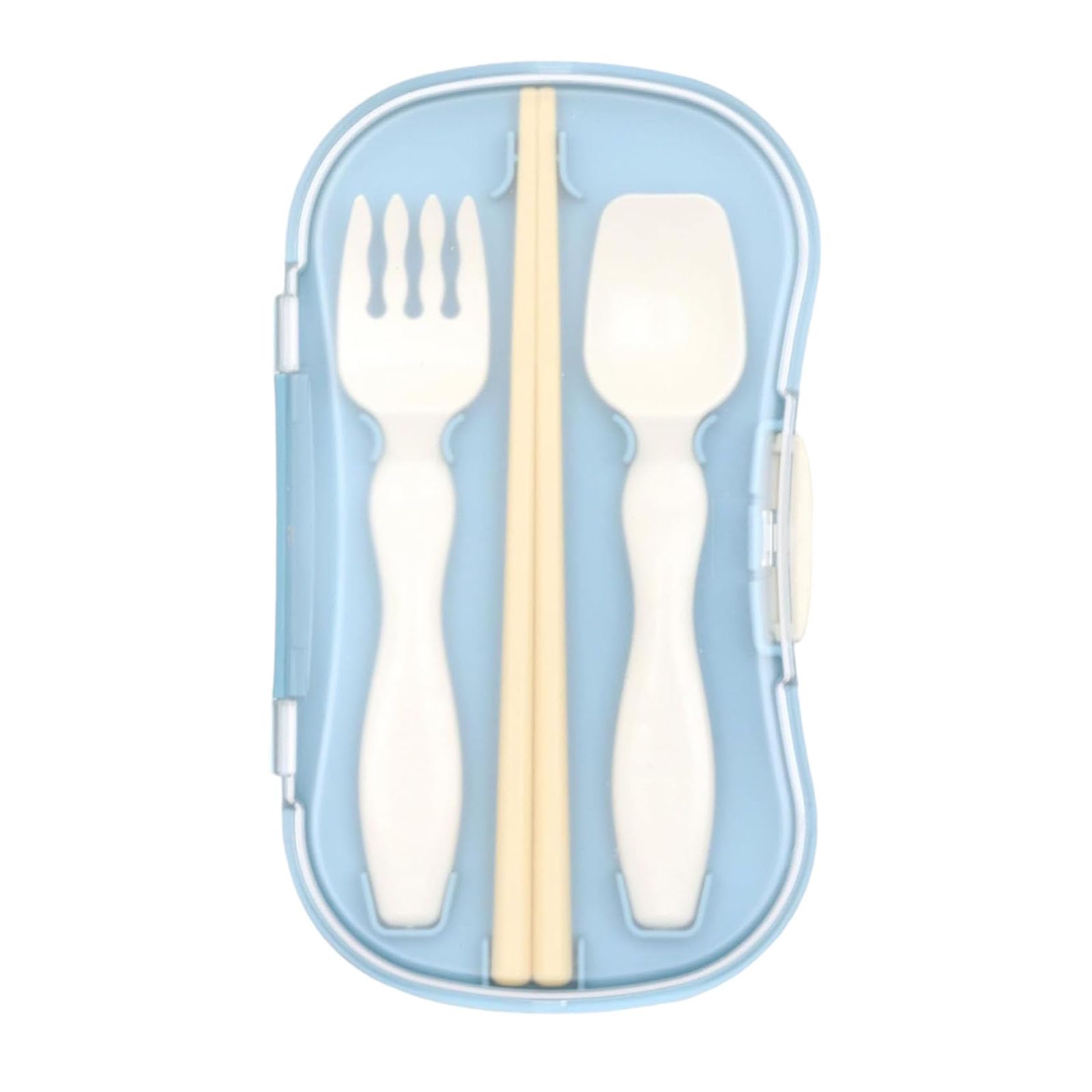 

mii Trio Cutlery Set Blue Lunch Box Chopsticks Chopsticks Spoon Fork Set with Case Made in Japan Children s синий