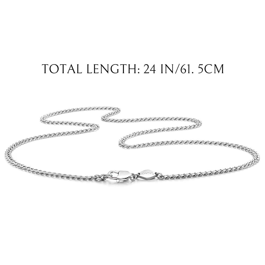 Fire of Life Rune Necklace with Natural Jasper Breccia and Stainless Steel Gift [AWNL] Surt's Chain, 61.5cm, Men's