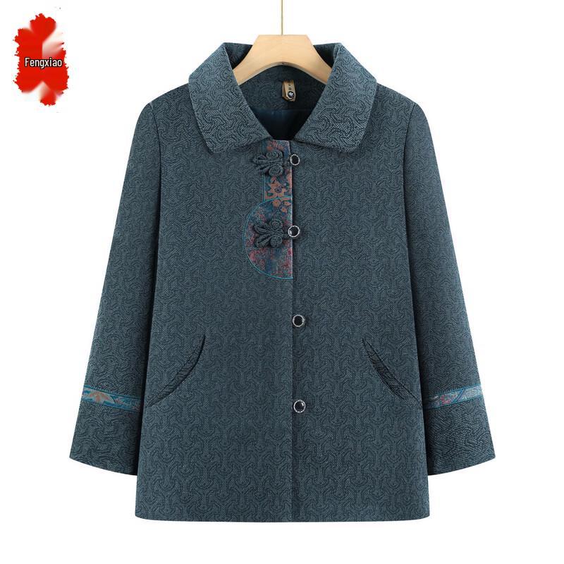 Elderly Women's New Chinese Style Jacquard Cardigan