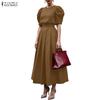 ZANZEA Women Short Sleeve Blouse and Long Skirts Elegant Casual Two Piece Suit Sets