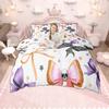 Homewish Set Copripiumino con Fiocco per Bambine Set Biancheria da Letto con Fiocco e Nastro da Principessa Set Copripiumino a Quadri con Fiocco