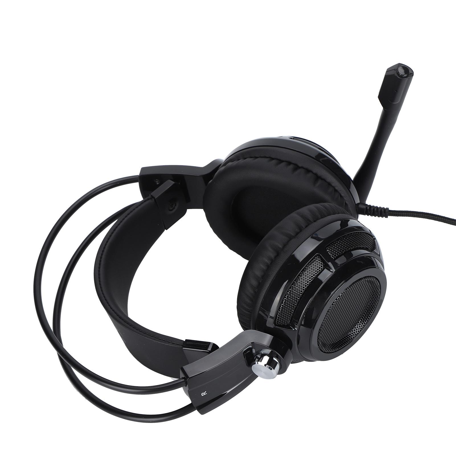 

Gaming Hdset Multichannel Hdphone Multifunction Wire rpieces with Fluorescent Lighting(Black )