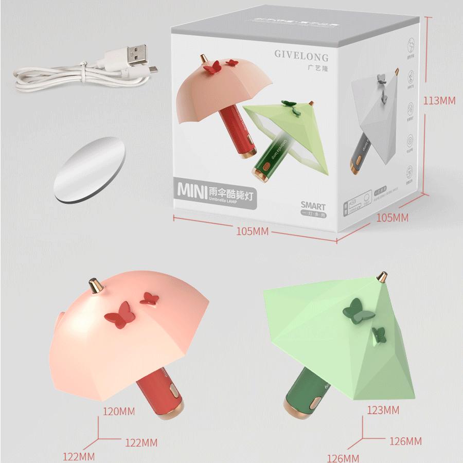 Paraguas Mini luz nocturna Usb recargable estudio lectura libro luz linterna portátil lámpara de noche pegatina magnética lámpara de escritorio