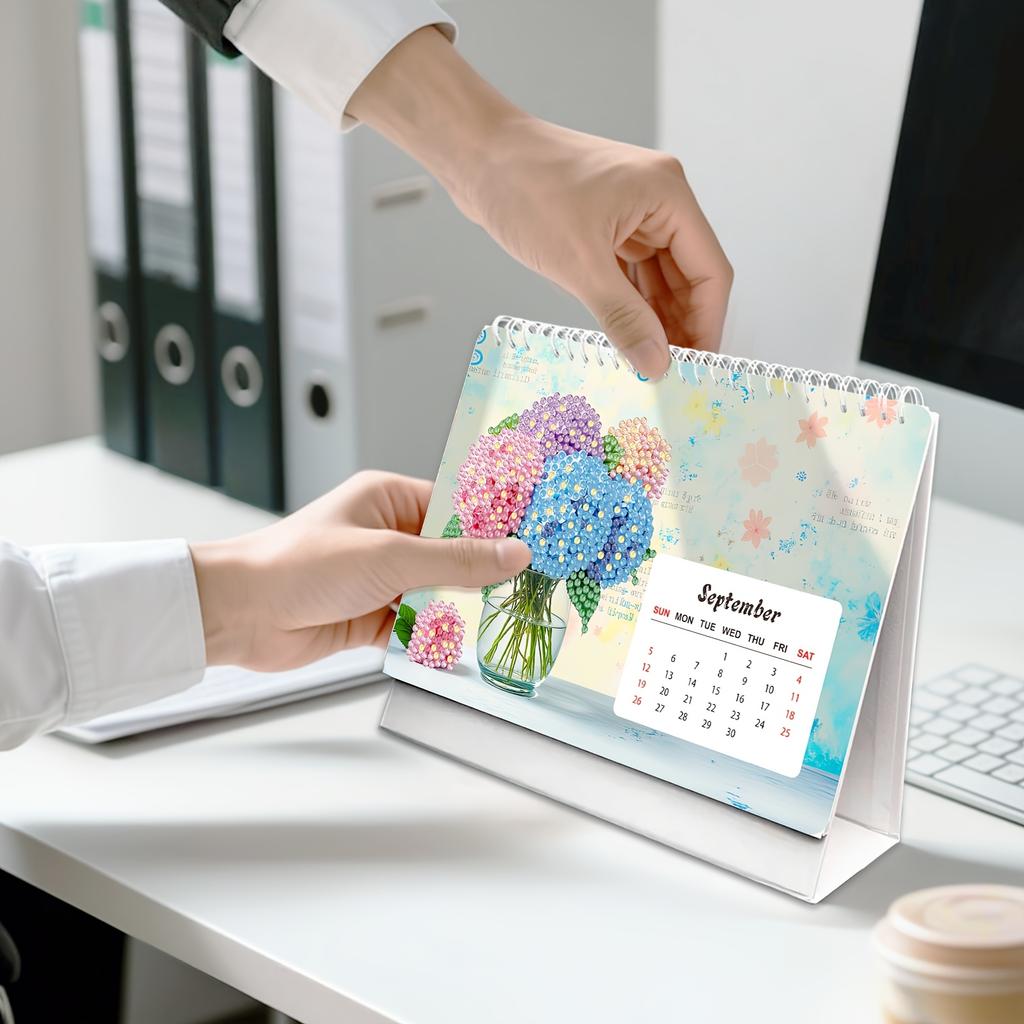 1117 DIY Diamond Painting Desk Calendar Kit 11 Month with Diamond Pen Tray Handmade Art Craft Decor Gift for DIY Art Enthusiasts
