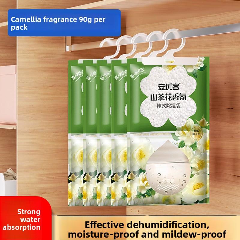 

Dehumidification Bag - Hangable Anti-mold Moisture-absorbing Water-drying Bag for Dormitory and Wardrobe To Prevent Moisture and Humidity. Camellia 5pcs