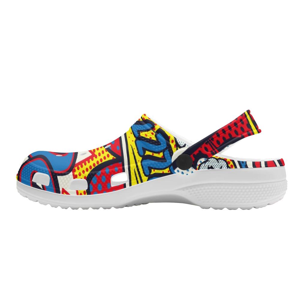 Color Print EVA Garden Clogs Women Men Lightweight Breathable Slip On Shoes Beach Pool Bathroom Home Sandals Home Outdoor Use