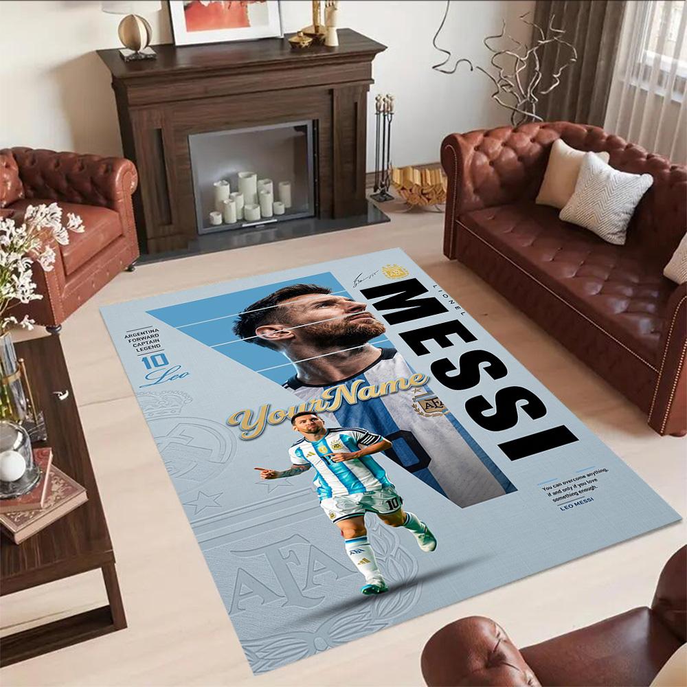 Messi 46 Personalized Name Floor Mat Design for Kitchen Game Room Hallway Bedrooms Anti-slip Rug Decorate Offices
