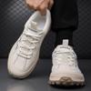2025 New Lightweight Flats Men Casual Leather Sneakers Non-slip Breathable Male Outdoor Running Shoes Lace Up Soft Sport Shoes