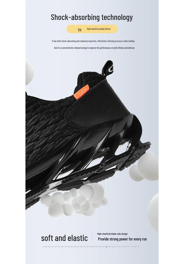 2024 Men's Breathable Mesh Running Shoes - Trendy, Large Size, Casual Sporty Blade Design for Spring & Autumn