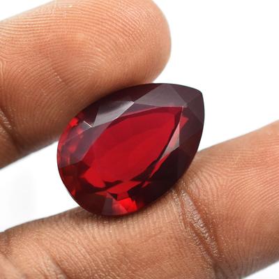 Natural Red Ruby Loose Gemstone Pigeon Bloody Mozambique Pear Cut 23.35 Ct for Jewelry Designs