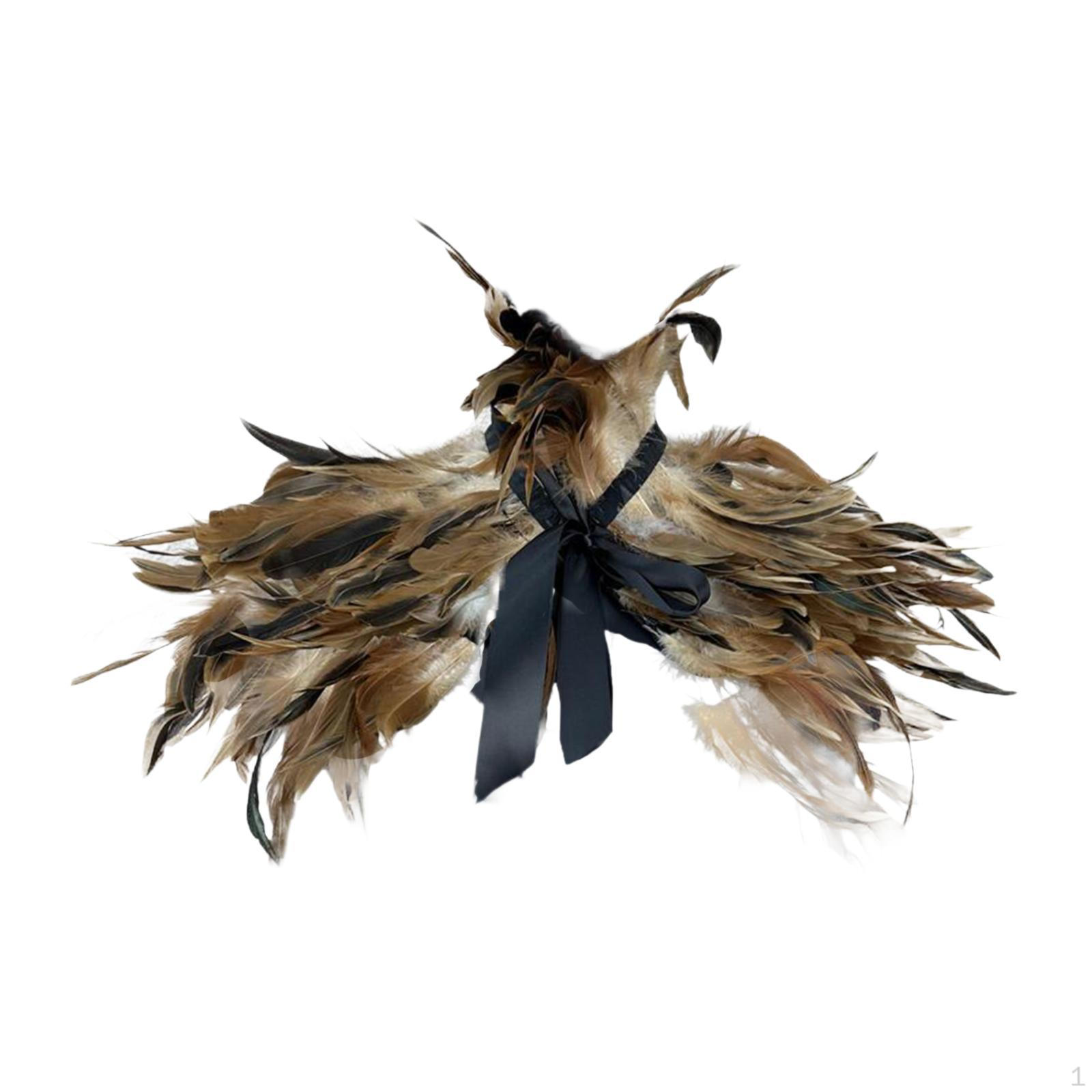 

Готическая шаль с перьями для элегантных встреч коричневый