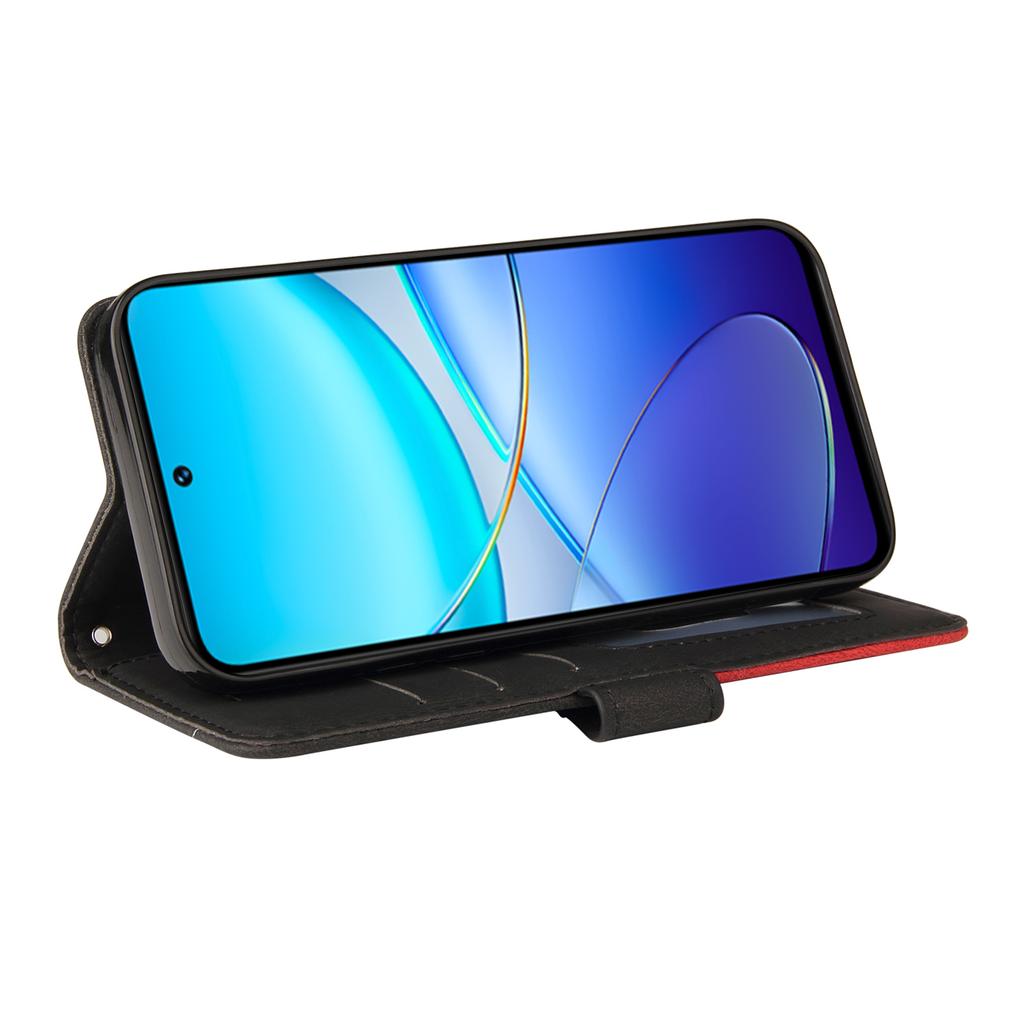 For vivo V40 SE 5G/Y100 5G (Indonesia)/Y200e 5G/V30 Lite 5G (India) Leather Case Wallet Stand Color Splicing Phone Cover