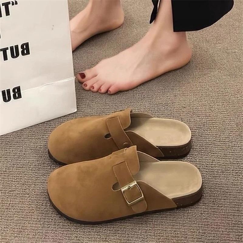Баотоу Шлепанцы Женские Новые Верхняя Одежда Обувь Birkenstock Полуботинки Модные Универсальные Шлепанцы 36