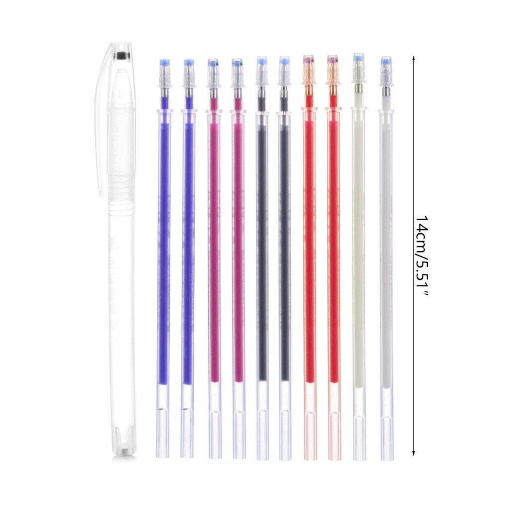 Heat Erasable Pen with 10 Refills Kit Mixed Color Refills Fabric Marking Tools