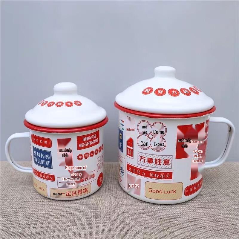 OLOEY Large Capacity Double-Enamel Mug