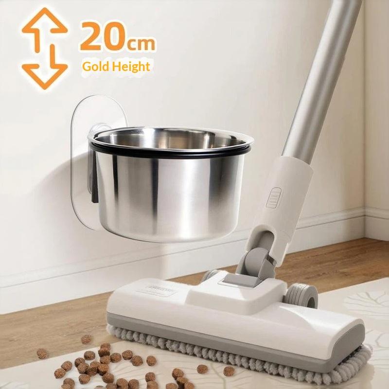 1 Stück Wandmontierte Hundeschüssel Faltbar Edelstahl Erhöhte Hundefutter- und Wassernäpfe Verstellbare Höhe Wandmontiert Katze Futter