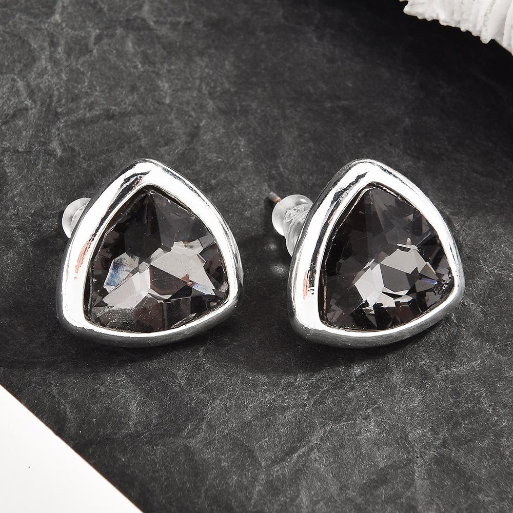 Factory, Spanish Splicing Triangle Crystal Necklace Sweater Chain Bracelet Earrings Set