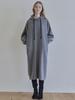 AVANT-G Volume Sleeve Long Hooded Dress - Charcoal (Napping)
