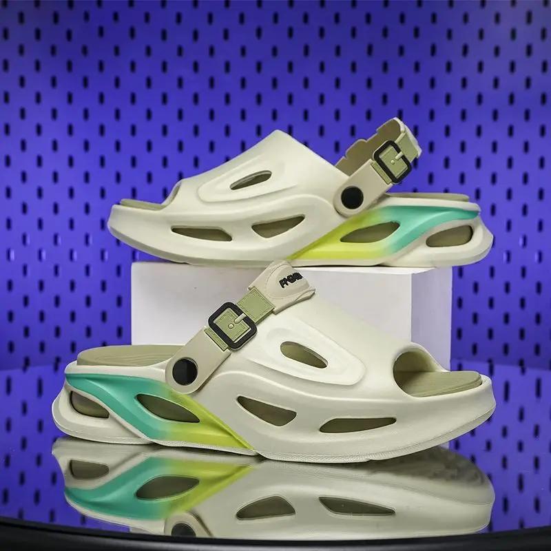 Fashion Male Slipper Plastic Eva Heather Shiatsu Slides 2025 Fashion Style Designer Luxury Low Price Comfortable Casual Y2k Men's Shoe