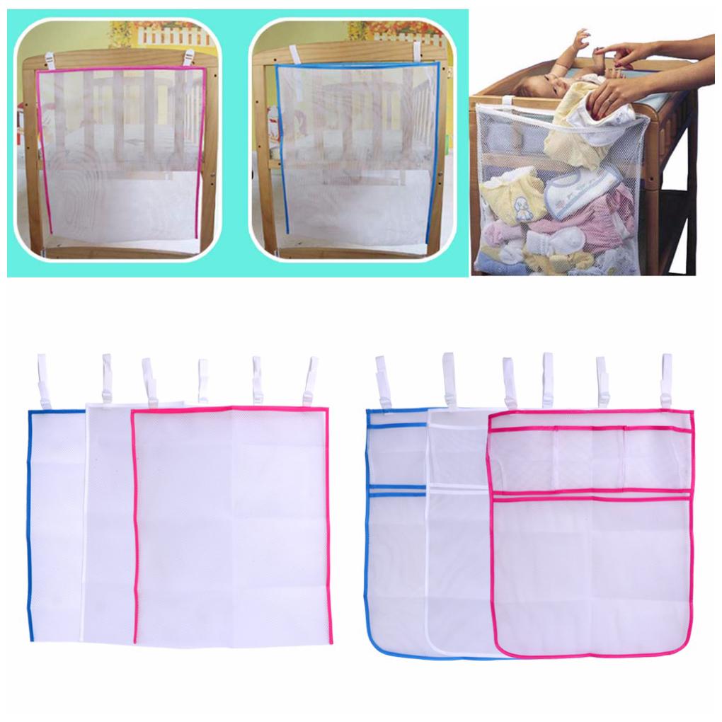 Diaper Organizer Bedding Crib Mesh Baby Cot Organizer Hanging Storage