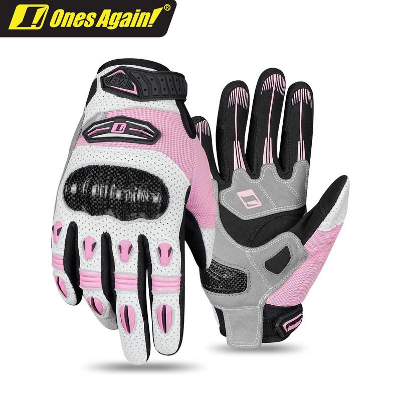 Ones Again Carbon Fiber Reinforced Goat Leather Motorcycle Gloves Men Women Cycling Protective Gear Safety Riding