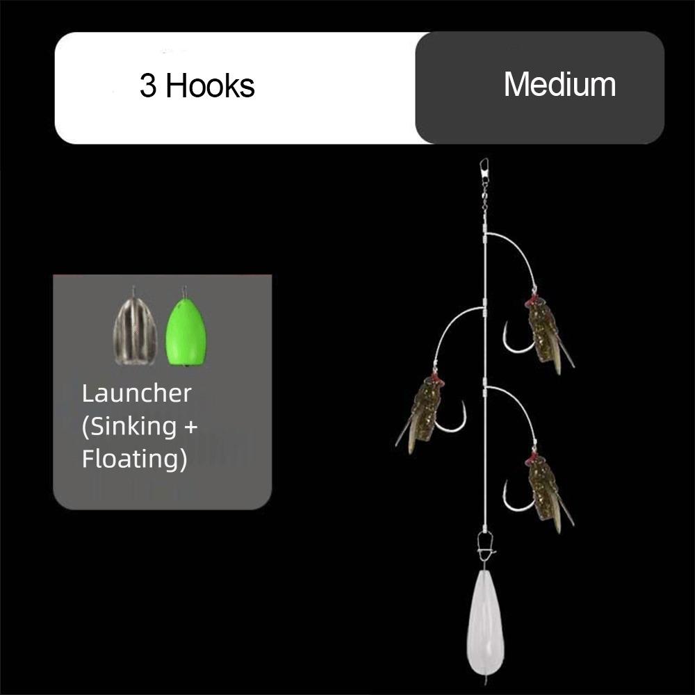 

2Set Angling Gear Bionic Fly Fishing Bait Anti-Rust Fly Hook Fish Catching Accessories 3 Hooks-Medium