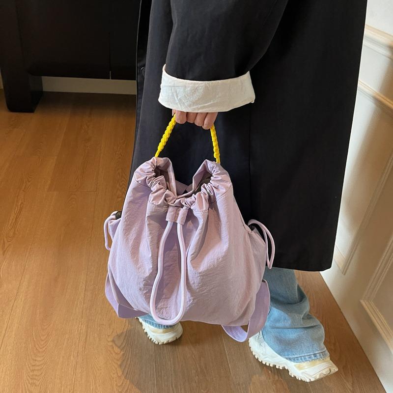 Simple Shoulder Bag Women's Autumn New Fashionable Large-capacity Drawstring Messenger Bag Cloth Bag Backpack
