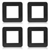 4pcs Black Light Switch Surround UK, Self-Adhesive PP Plastic Finger Plate, Dirt/Fingerprint Protection for Standard 86mm×86mm