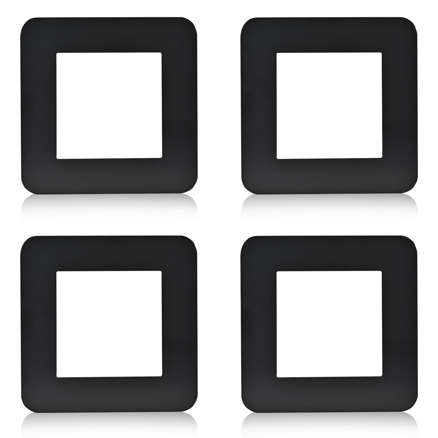 

4pcs Black Light Switch Surround UK, Self-Adhesive PP Plastic Finger Plate, Dirt/Fingerprint Protection for Standard 86mm×86mm Other чорний