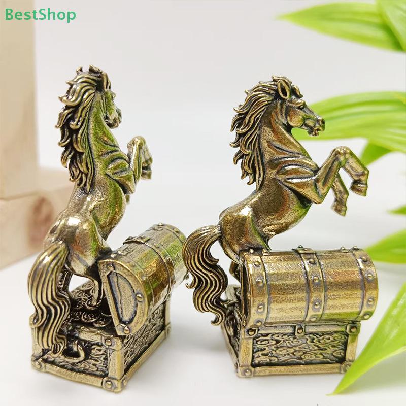 Brass Zodiac Horse Statue Ornament Miniatures Crafts Office Home Decor
