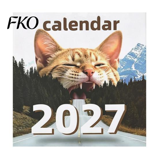 Traditional Style Calendar 2027 Wall Calendar, Decorative Monthly Planner with Metal Twin-Wire Binding for Professional Office Supplies Easy