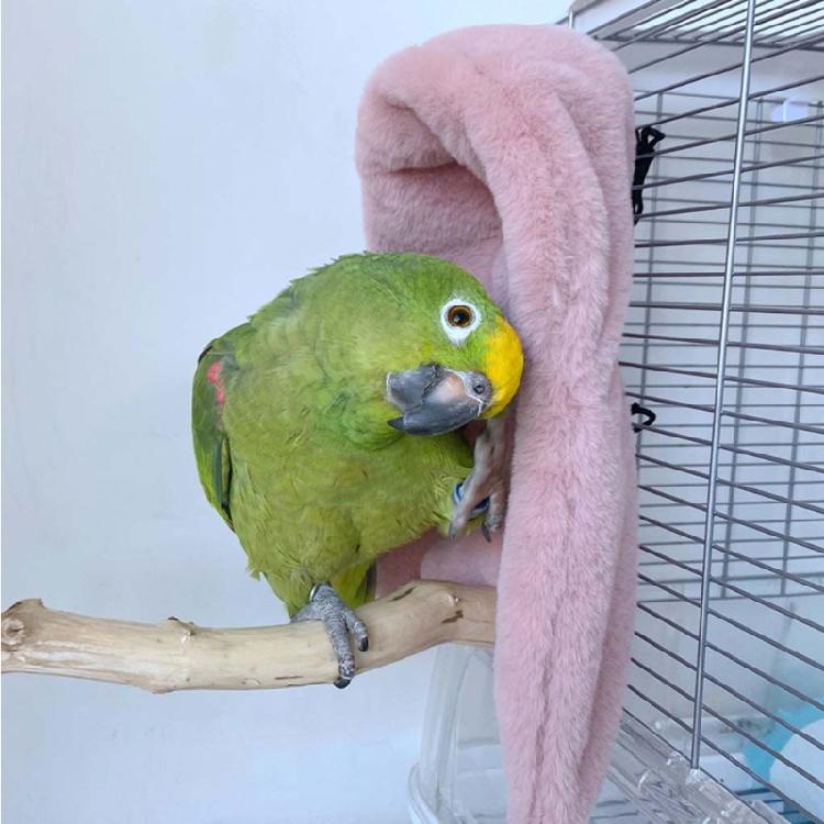 Warm Bird Perch Cover Cave Shed Small Pet Warm Hut Cage Tent for Cockatiels