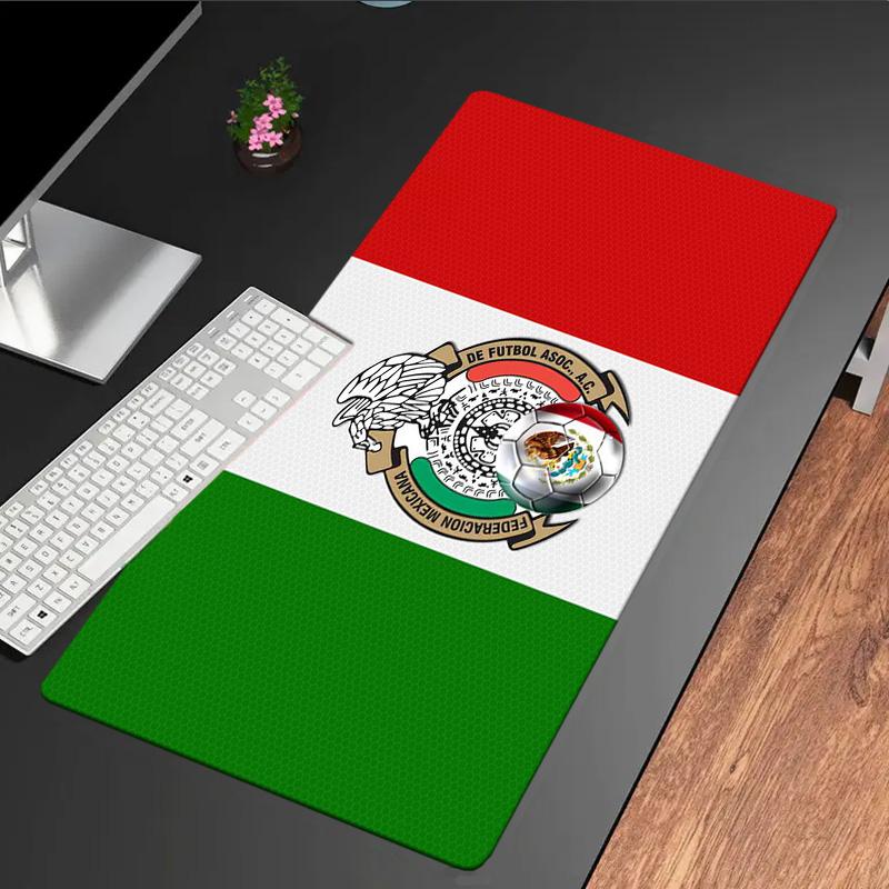 Mexico Football Emblem Mouse Pad, Rubber Base, Esports Desk Mat, Mouse Pad for Gamers and Office Use, Gaming Desk , Easy To Clean Mat